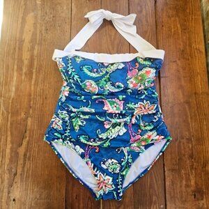 Lauren Ralph Lauren Swimsuit Women Sz 8 Floral Multicolor Paisley One Piece